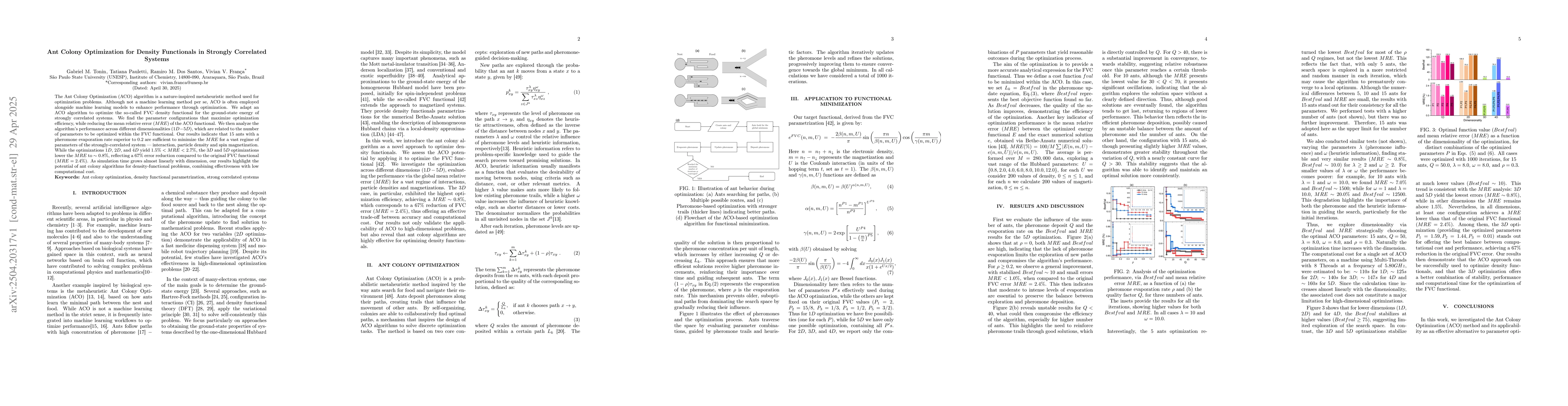 Thumbnail for Ant Colony Optimization for Density Functionals in Strongly Correlated
  Systems