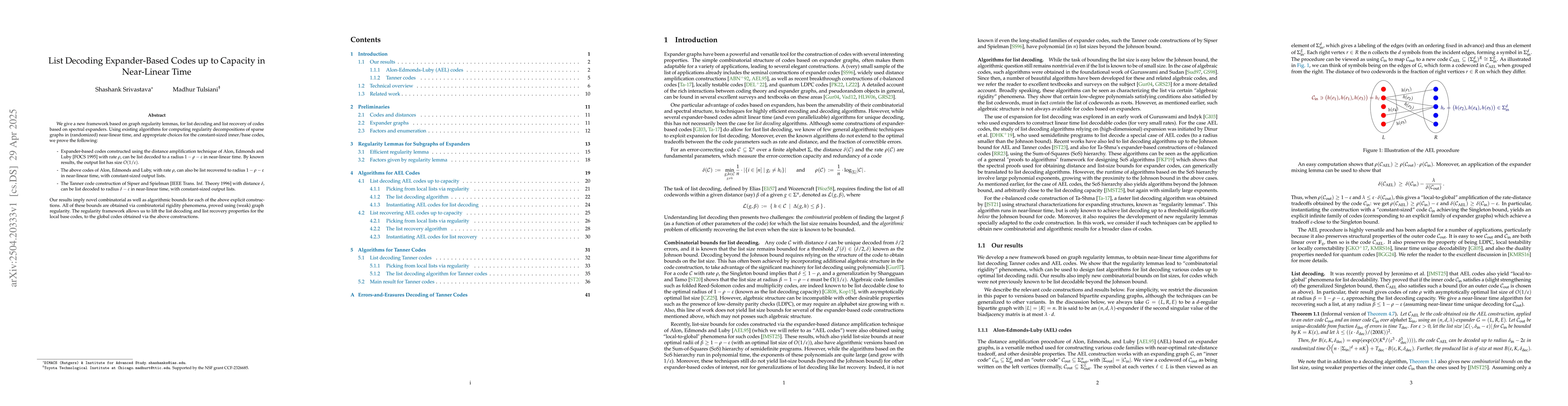 Thumbnail for List Decoding Expander-Based Codes up to Capacity in Near-Linear Time