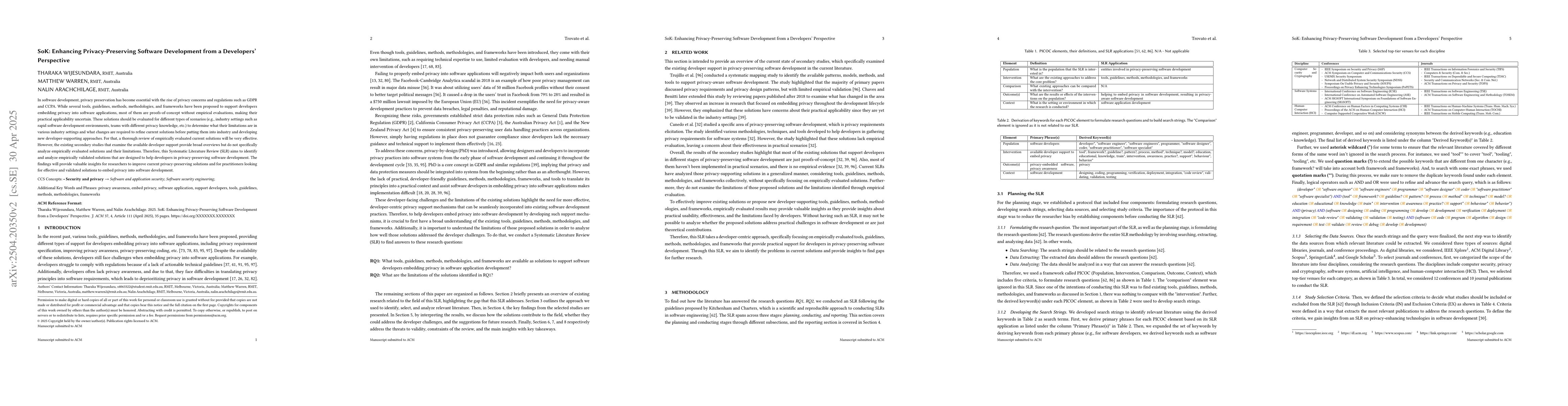 Thumbnail for SoK: Enhancing Privacy-Preserving Software Development from a
  Developers' Perspective
