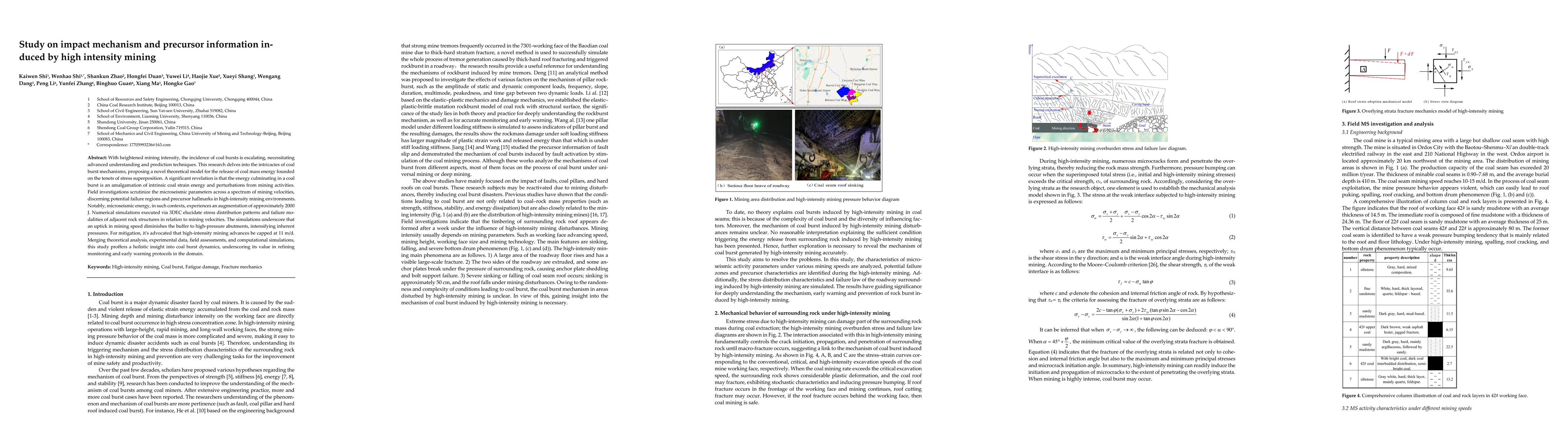Thumbnail for Study on impact mechanism and precursor information induced by high
  intensity mining