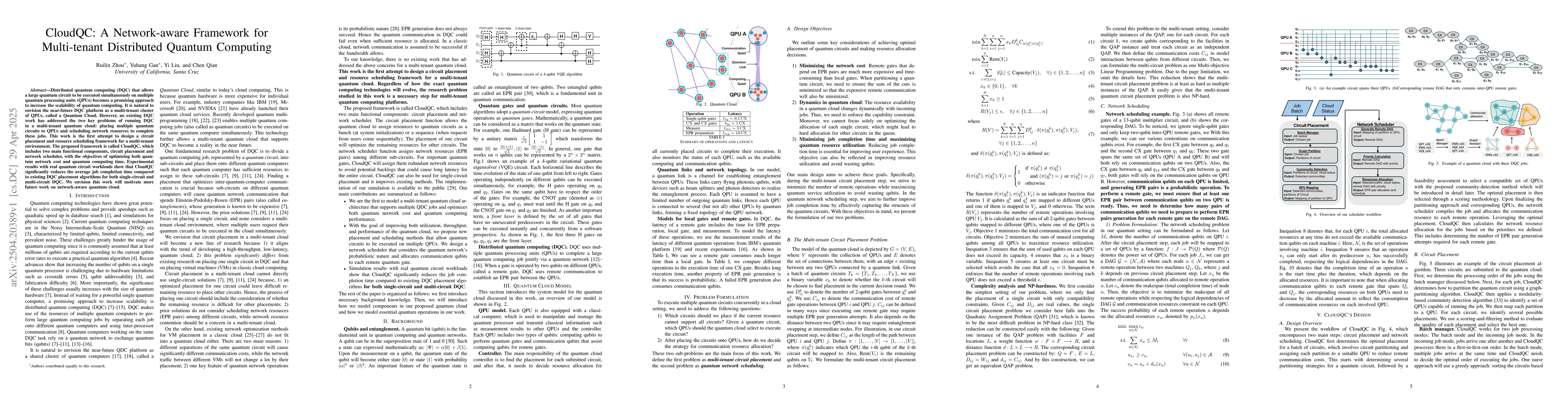 Thumbnail for CloudQC: A Network-aware Framework for Multi-tenant Distributed Quantum
  Computing