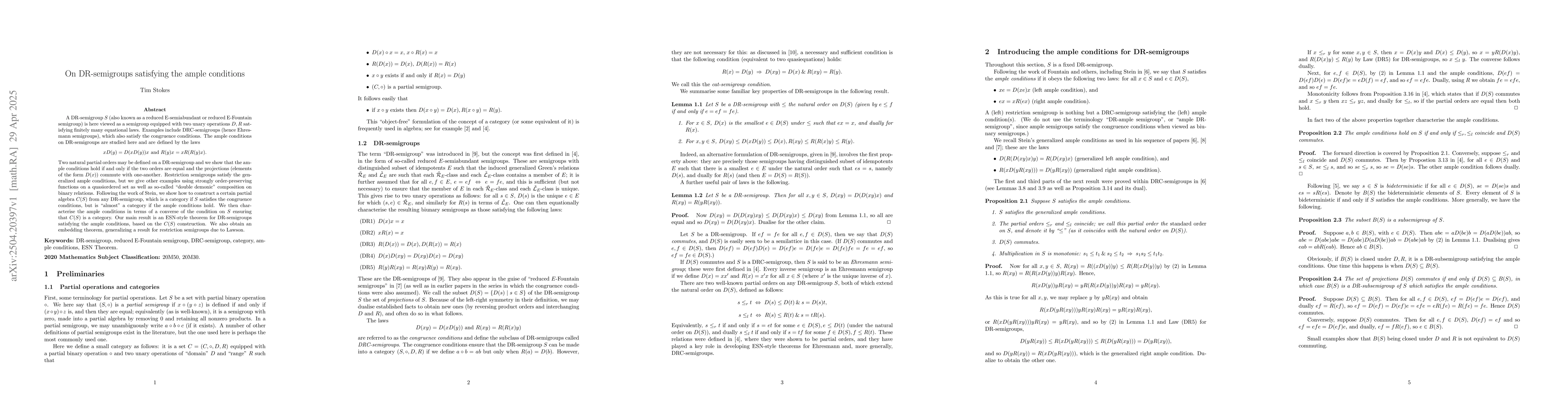 Thumbnail for On DR-semigroups satisfying the ample conditions