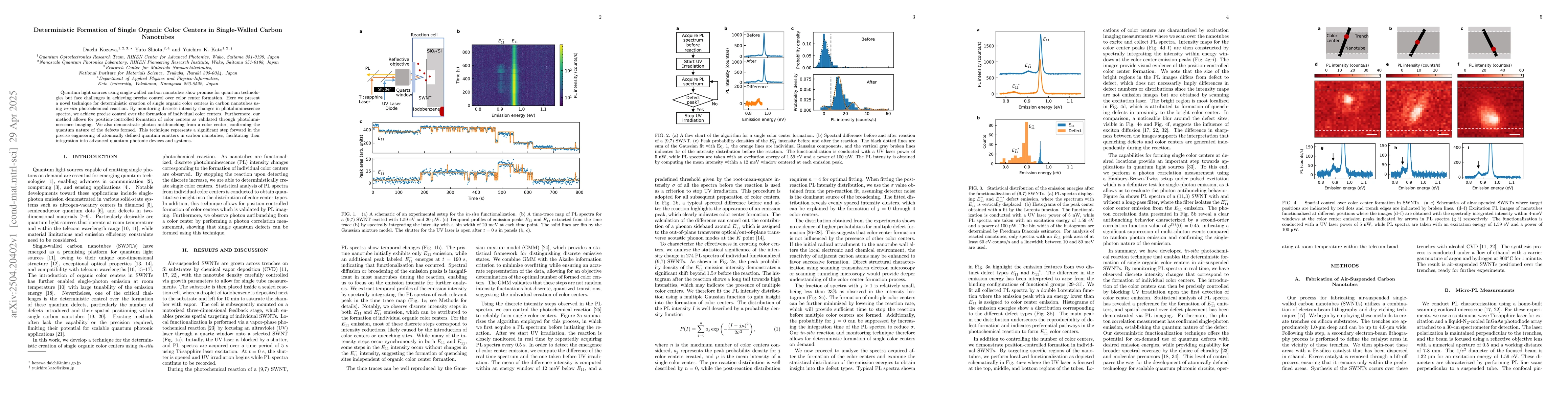Thumbnail for Deterministic Formation of Single Organic Color Centers in Single-Walled
  Carbon Nanotubes