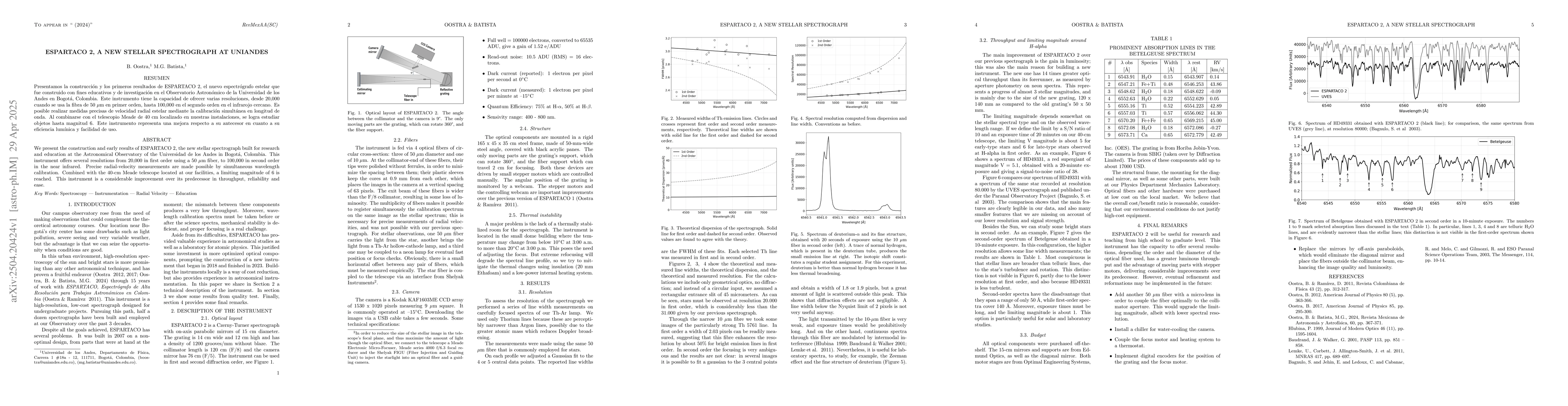 Thumbnail for ESPARTACO 2, a new stellar spectrograph at Uniandes