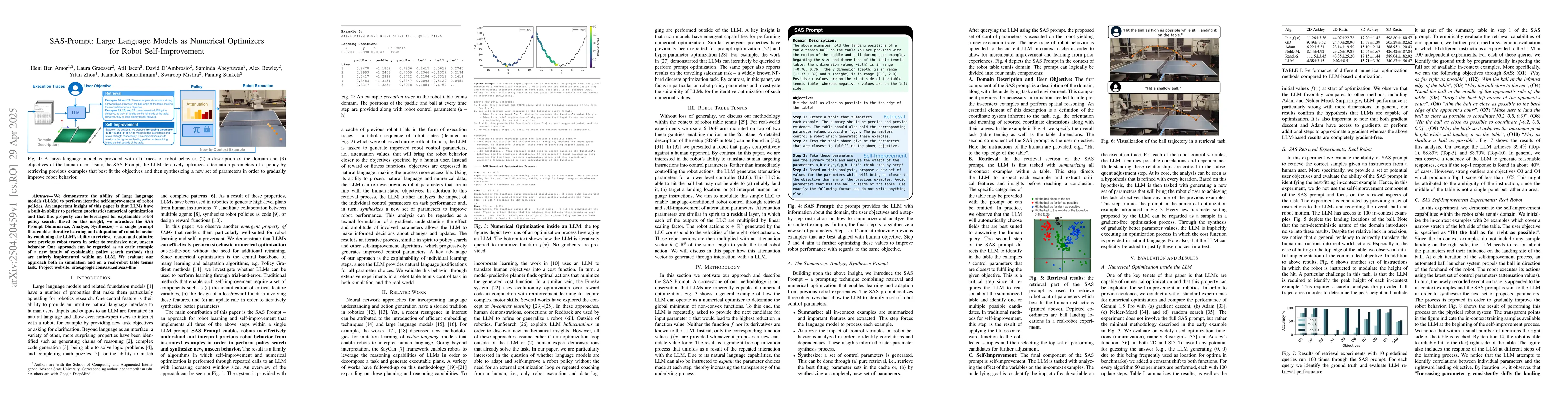 Thumbnail for SAS-Prompt: Large Language Models as Numerical Optimizers for Robot
  Self-Improvement