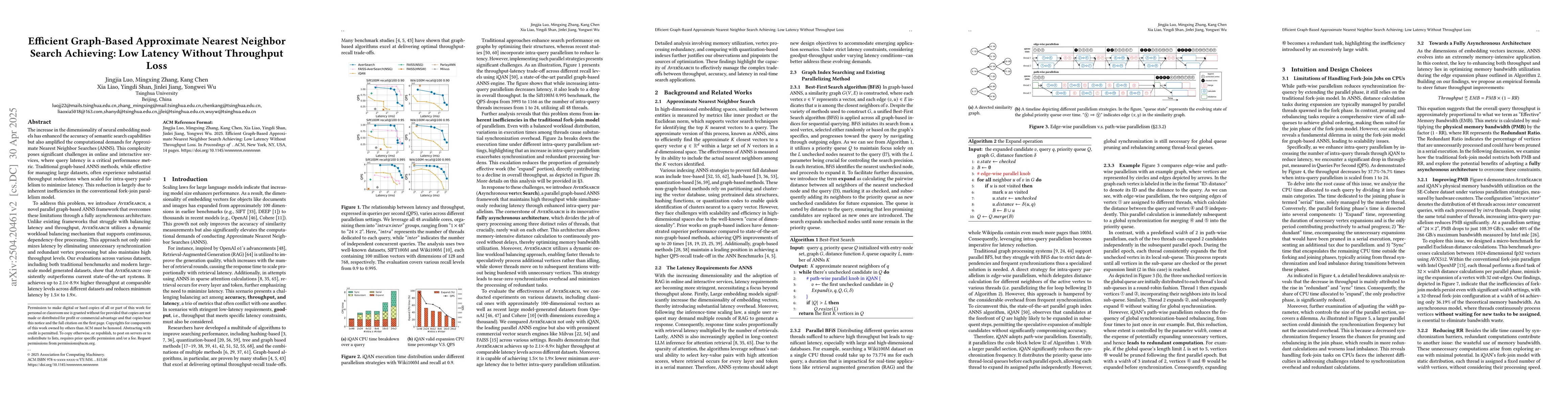 Thumbnail for Efficient Graph-Based Approximate Nearest Neighbor Search Achieving: Low
  Latency Without Throughput Loss