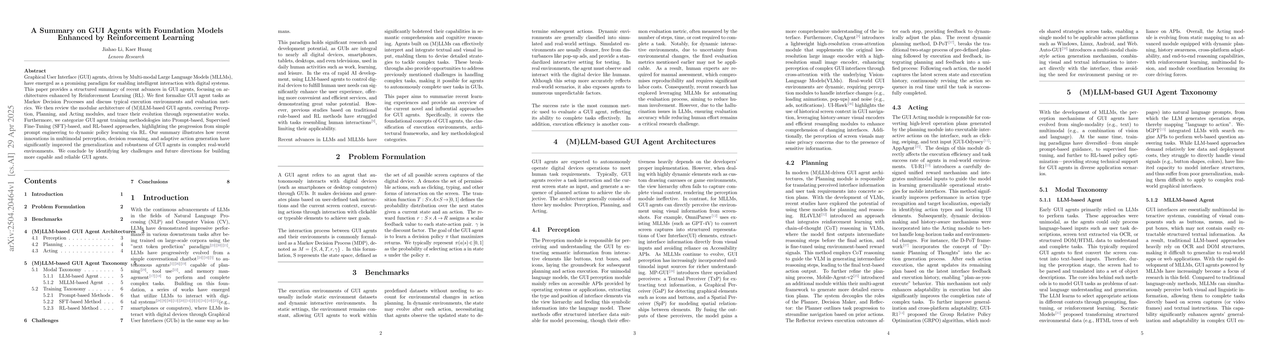 Thumbnail for A Summary on GUI Agents with Foundation Models Enhanced by Reinforcement
  Learning