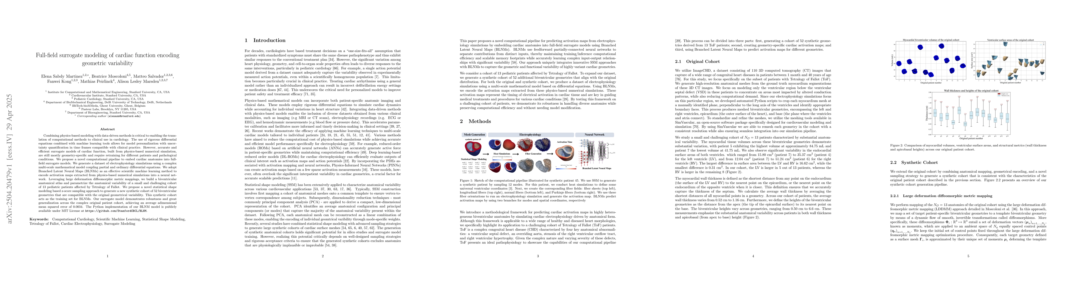 Thumbnail for Full-field surrogate modeling of cardiac function encoding geometric
  variability