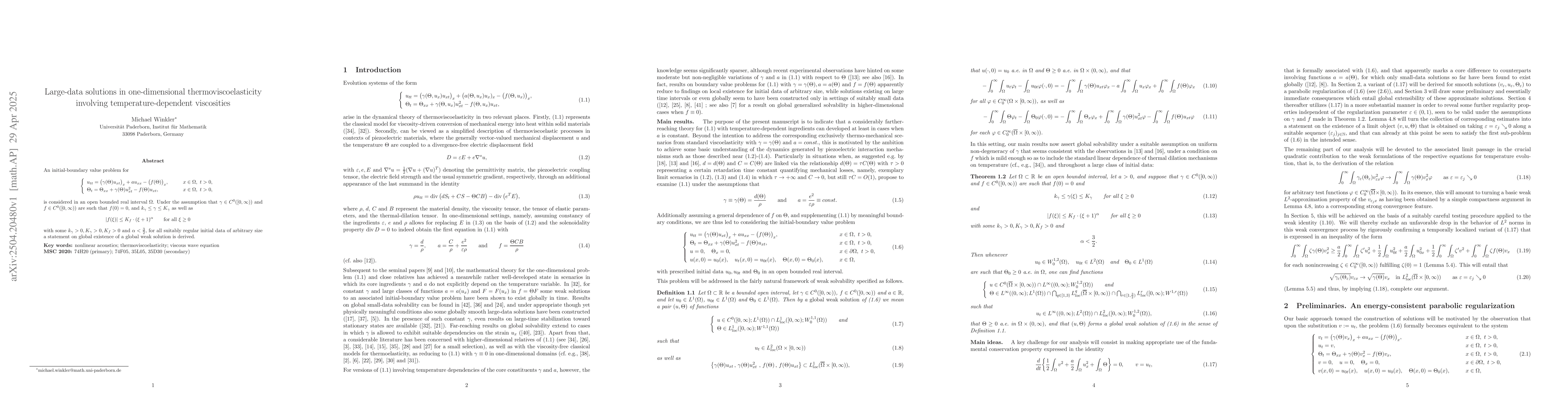 Thumbnail for Large-data solutions in one-dimensional thermoviscoelasticity involving
  temperature-dependent viscosities