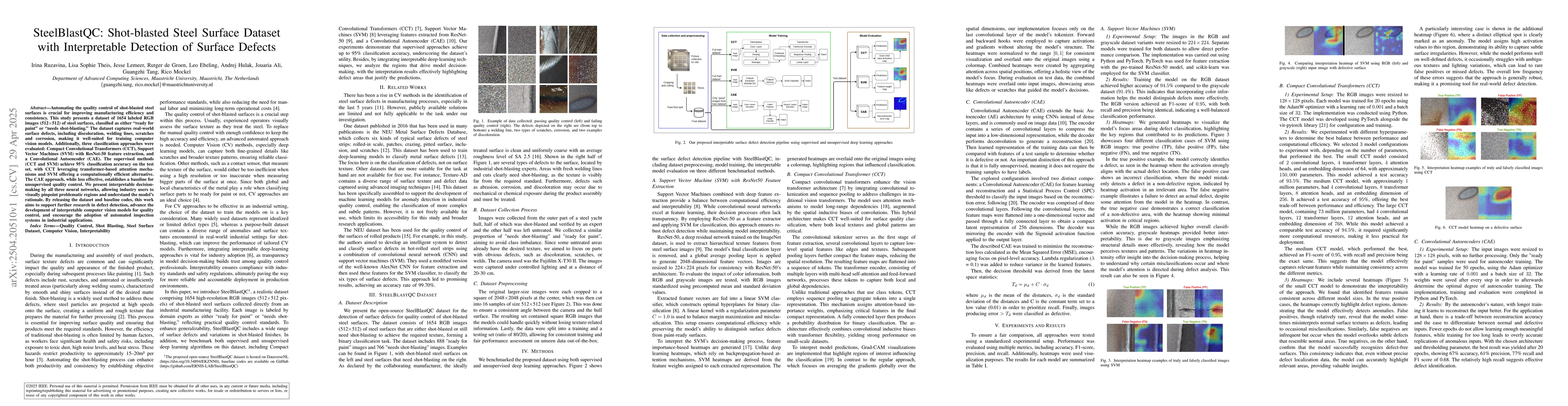 Thumbnail for SteelBlastQC: Shot-blasted Steel Surface Dataset with Interpretable
  Detection of Surface Defects