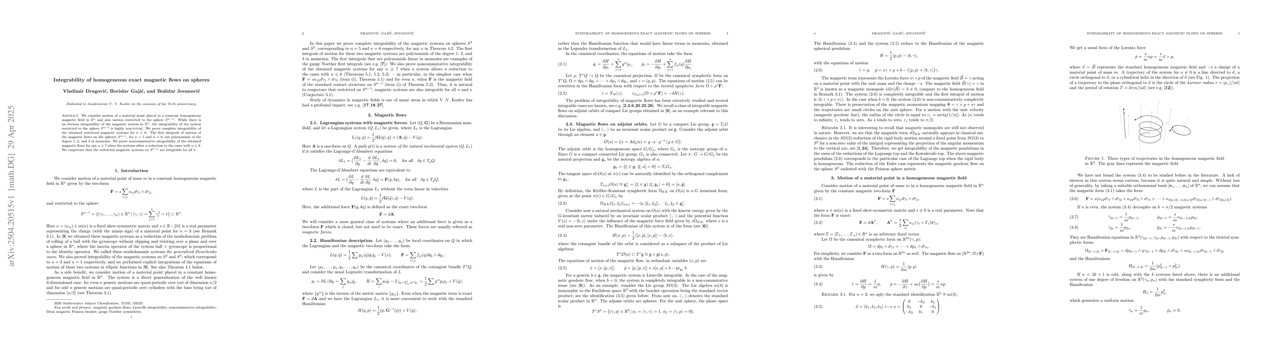 Thumbnail for Integrability of homogeneous exact magnetic flows on spheres