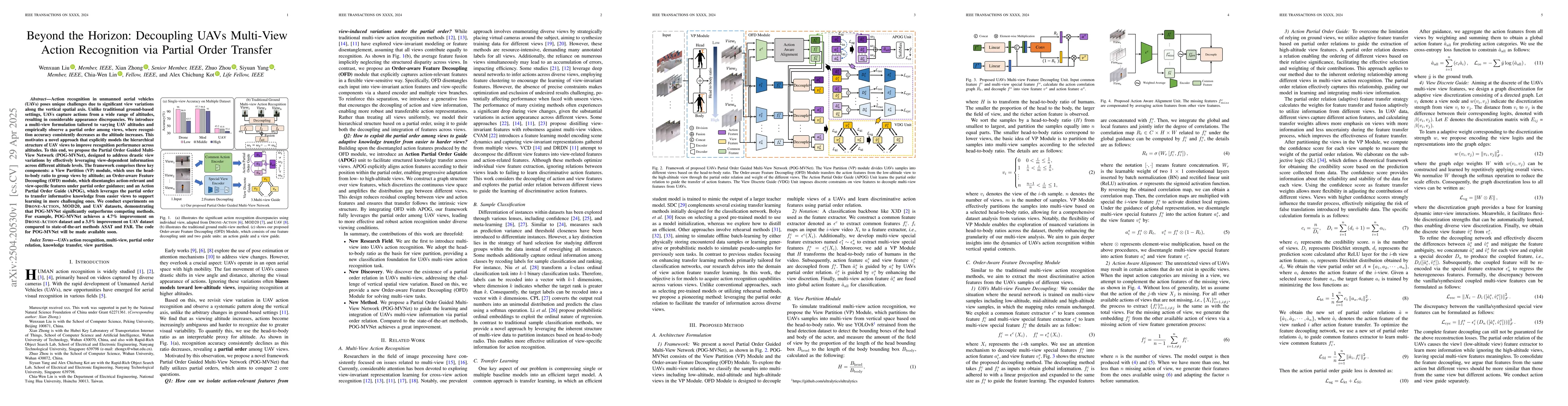 Thumbnail for Beyond the Horizon: Decoupling UAVs Multi-View Action Recognition via
  Partial Order Transfer