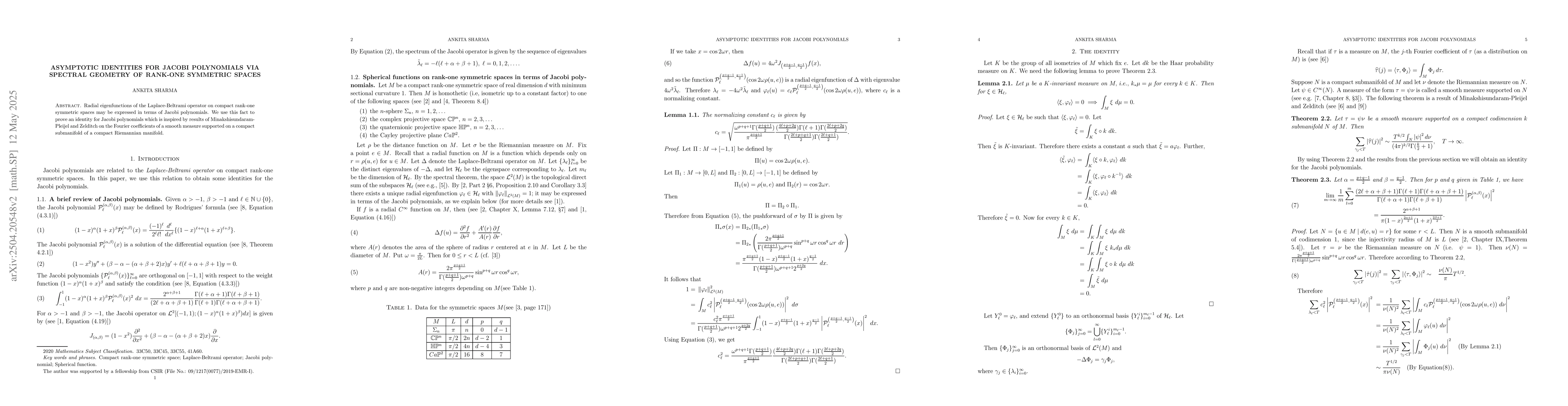 Thumbnail for Asymptotic Pythagorean identity for the Jacobi polynomials