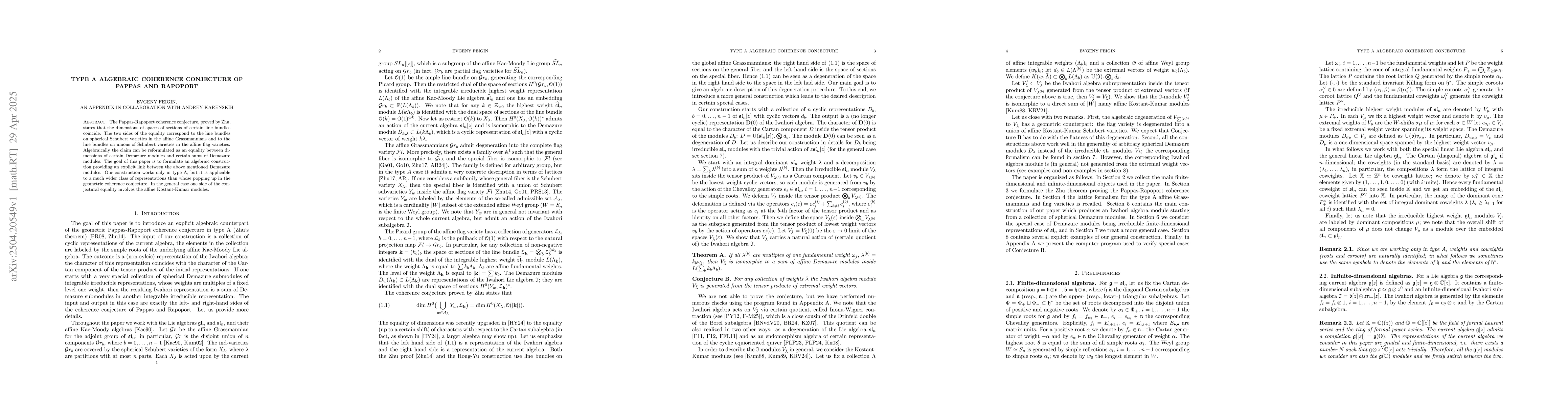 Thumbnail for Type A algebraic coherence conjecture of Pappas and Rapoport