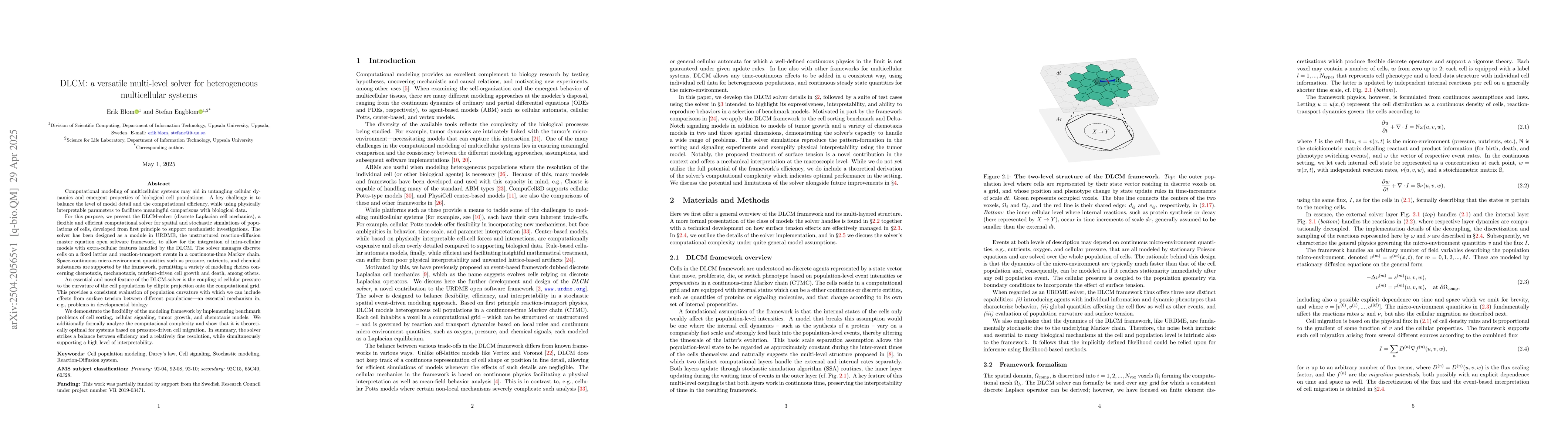 Thumbnail for DLCM: a versatile multi-level solver for heterogeneous multicellular
  systems