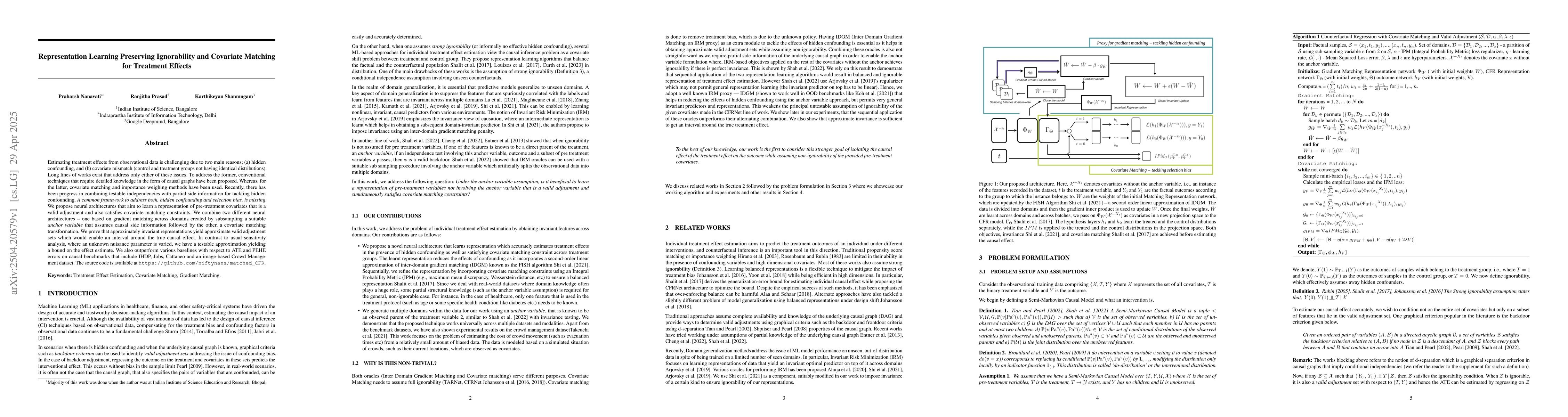 Thumbnail for Representation Learning Preserving Ignorability and Covariate Matching
  for Treatment Effects