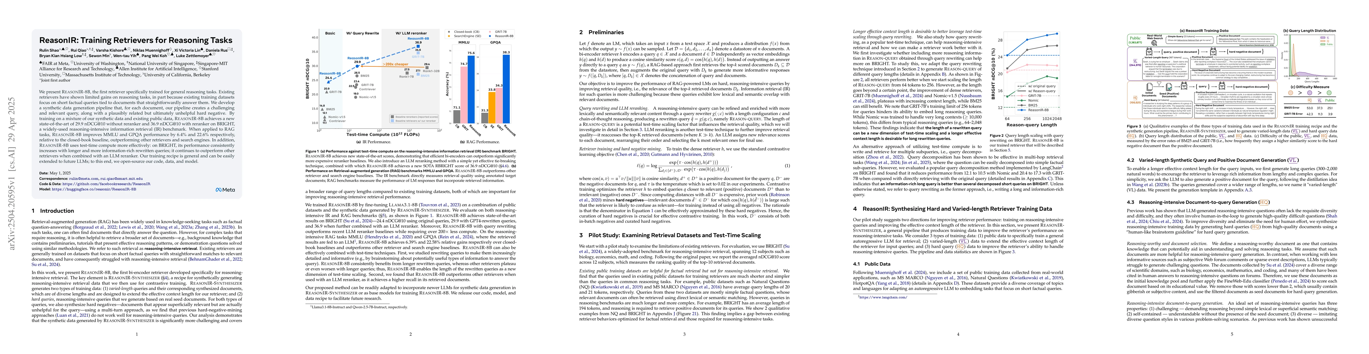 Thumbnail for ReasonIR: Training Retrievers for Reasoning Tasks