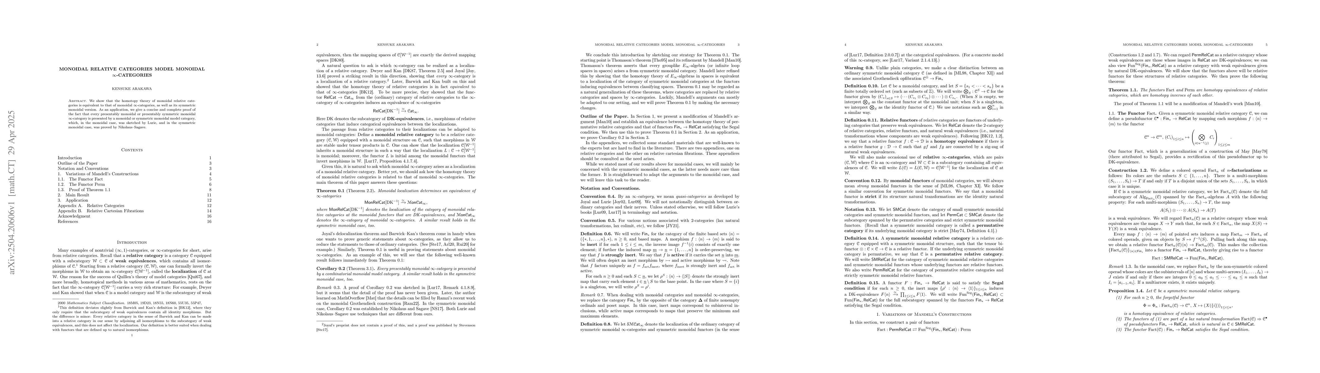 Thumbnail for Monoidal Relative Categories Model Monoidal $\infty$-Categories