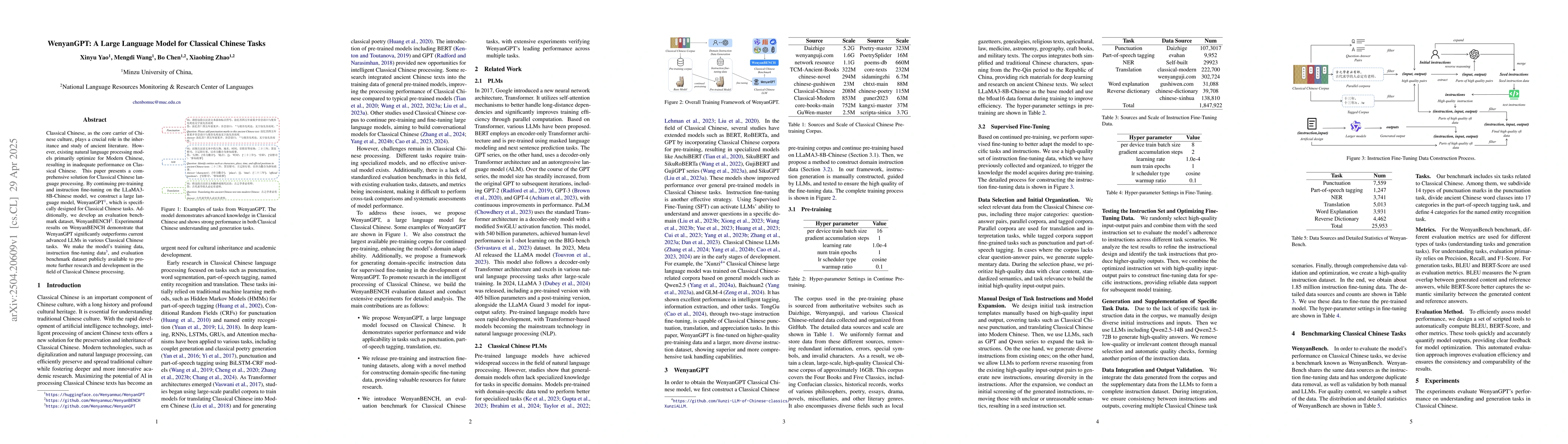 Thumbnail for WenyanGPT: A Large Language Model for Classical Chinese Tasks