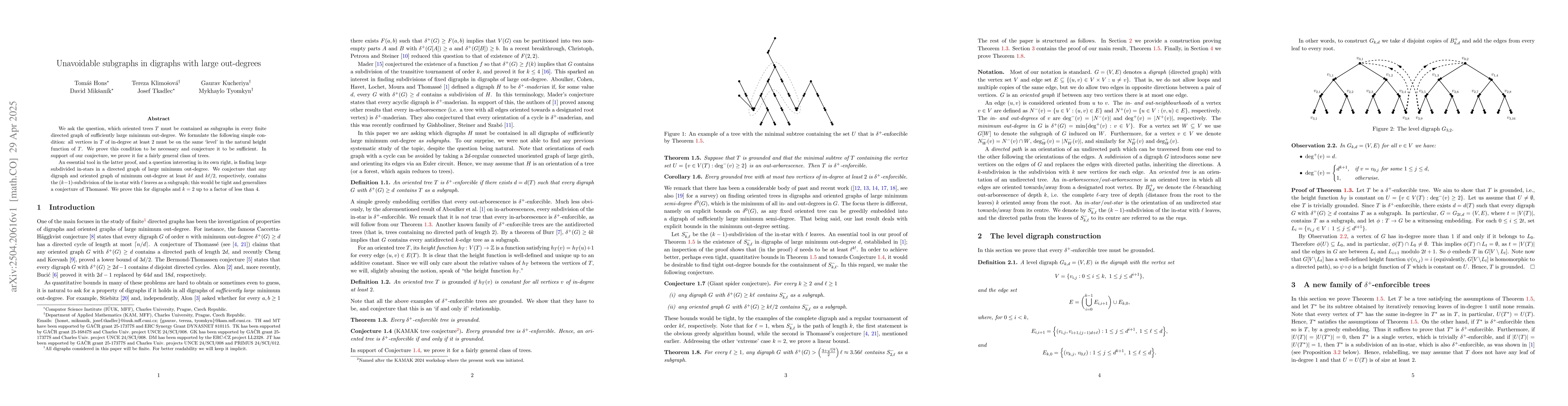 Thumbnail for Unavoidable subgraphs in digraphs with large out-degrees