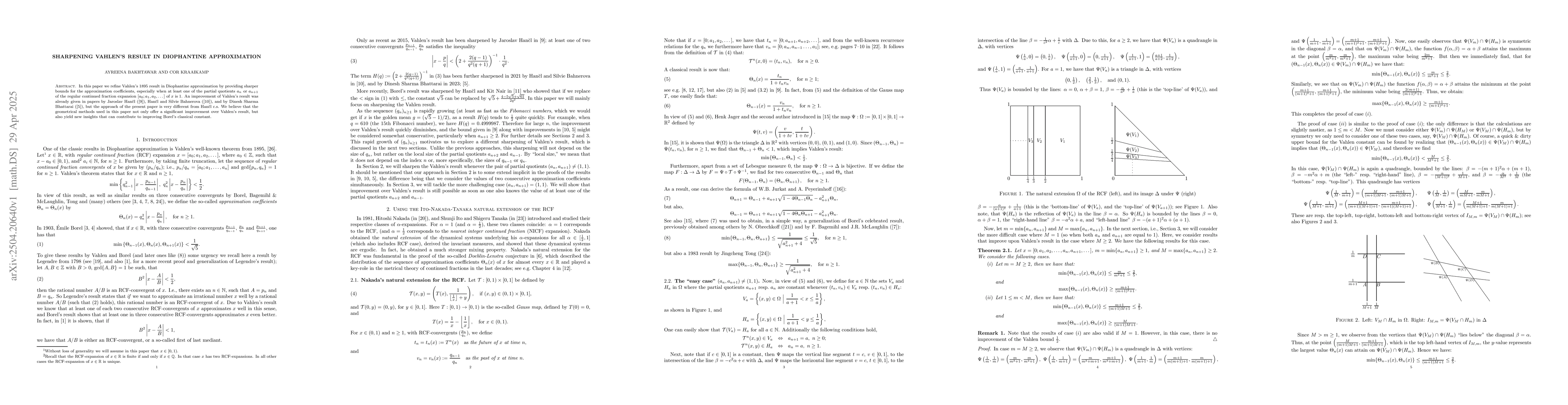 Thumbnail for Sharpening Vahlen's result in Diophantine approximation