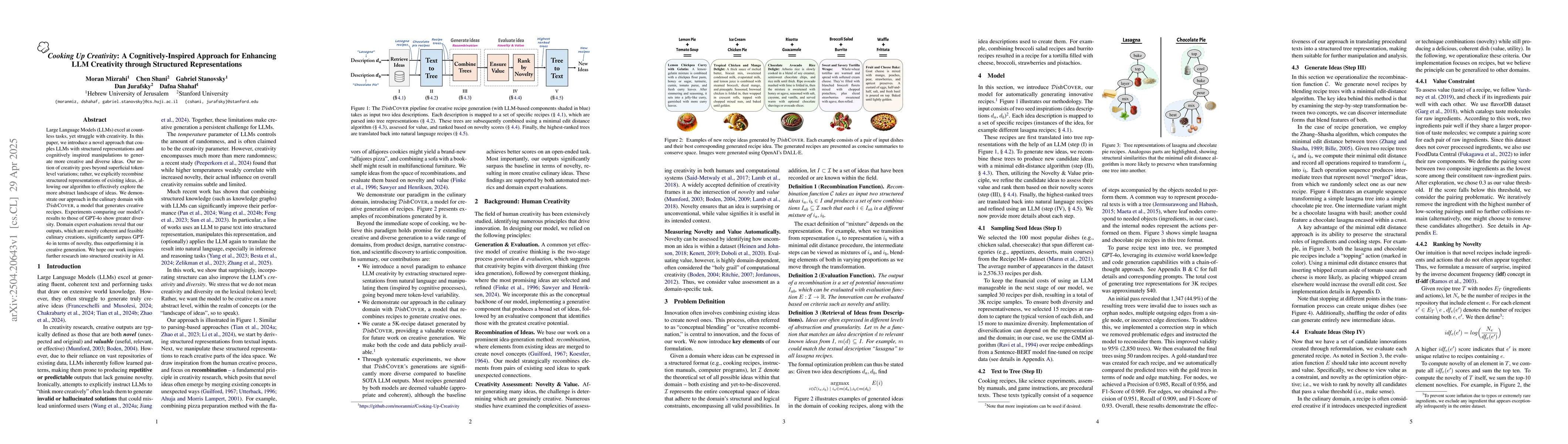 Thumbnail for Cooking Up Creativity: A Cognitively-Inspired Approach for Enhancing LLM
  Creativity through Structured Representations