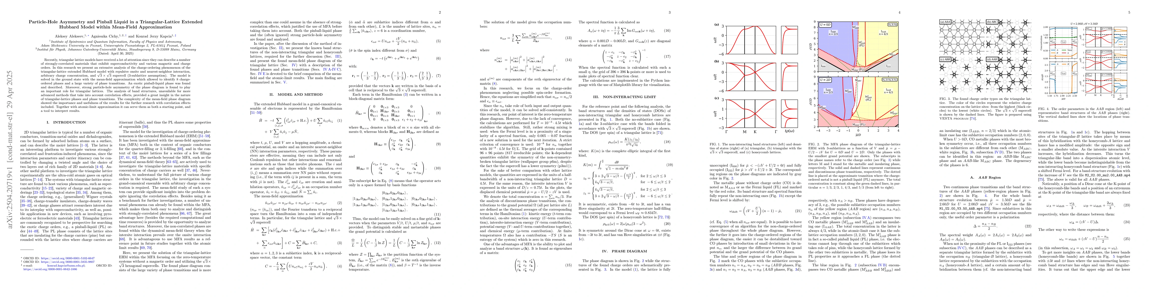 Thumbnail for Particle-Hole Asymmetry and Pinball Liquid in a Triangular-Lattice
  Extended Hubbard Model within Mean-Field Approximation