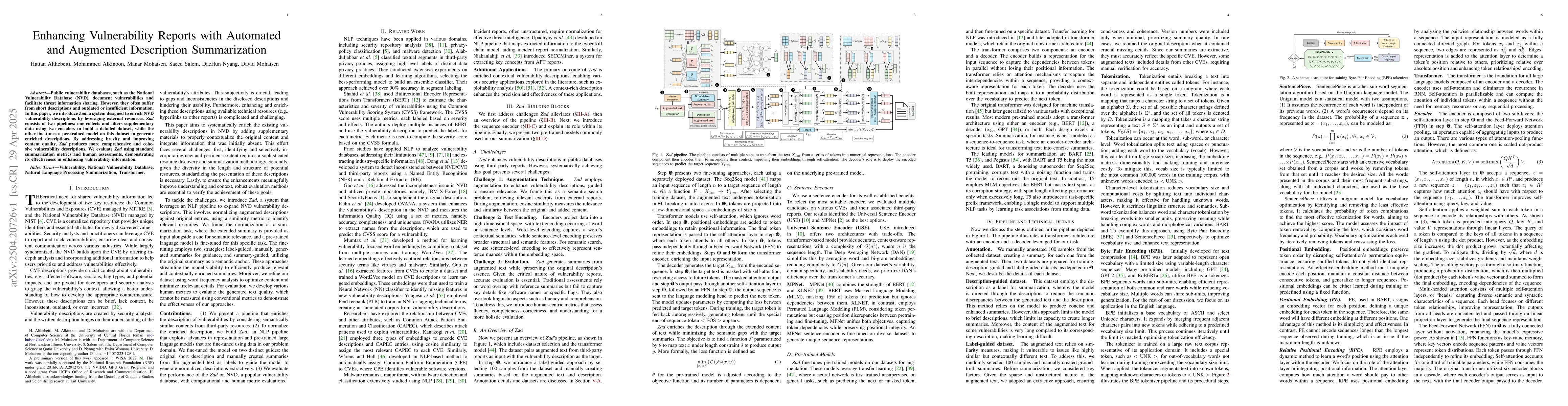 Thumbnail for Enhancing Vulnerability Reports with Automated and Augmented Description
  Summarization