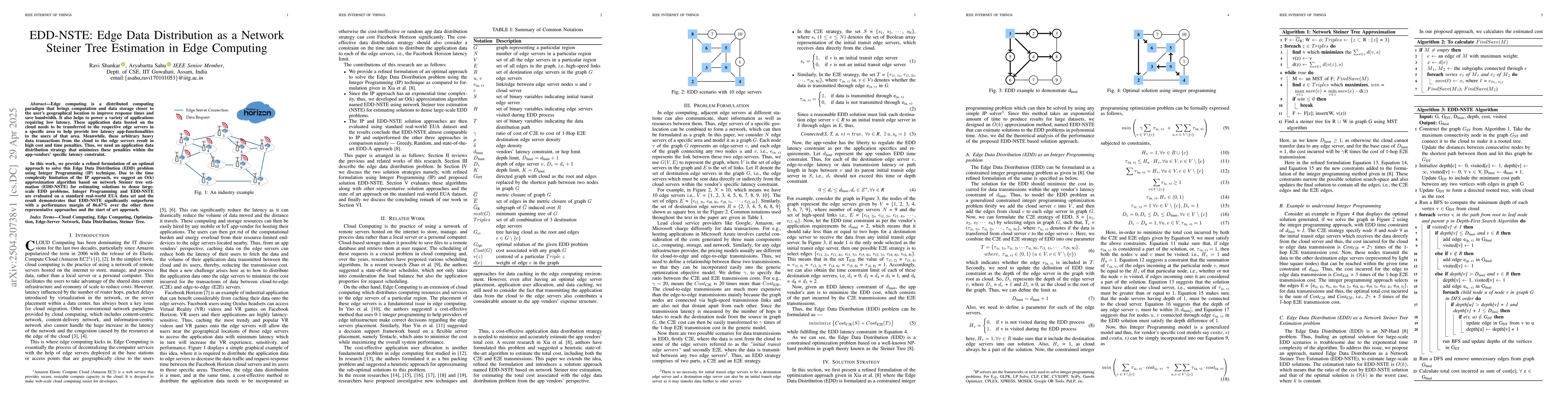 Thumbnail for EDD-NSTE: Edge Data Distribution as a Network Steiner Tree Estimation in
  Edge Computing