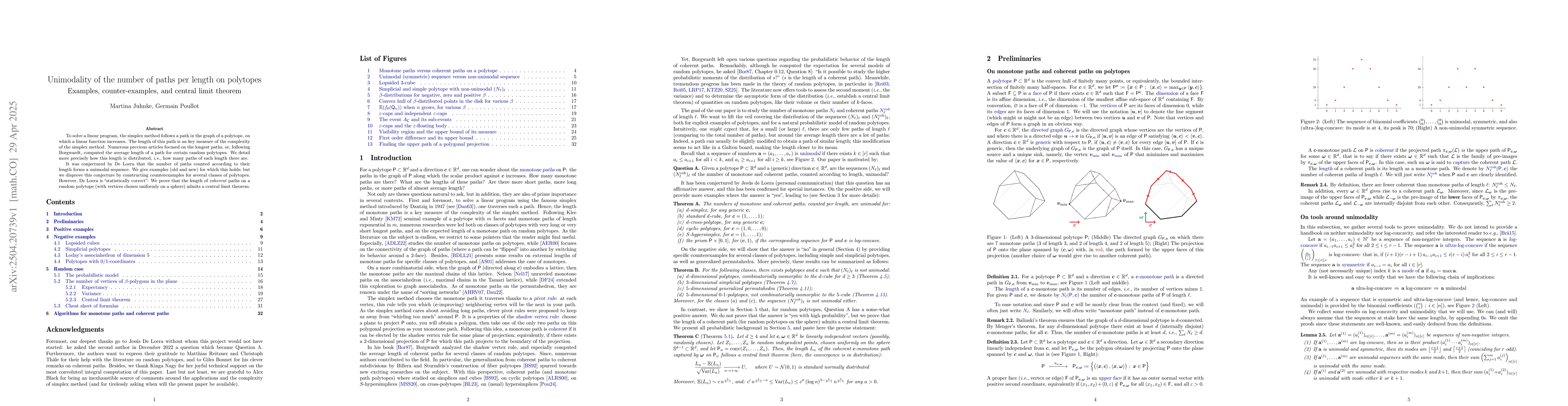 Thumbnail for Unimodality of the number of paths per length on polytopes: Examples,
  counter-examples, and central limit theorem