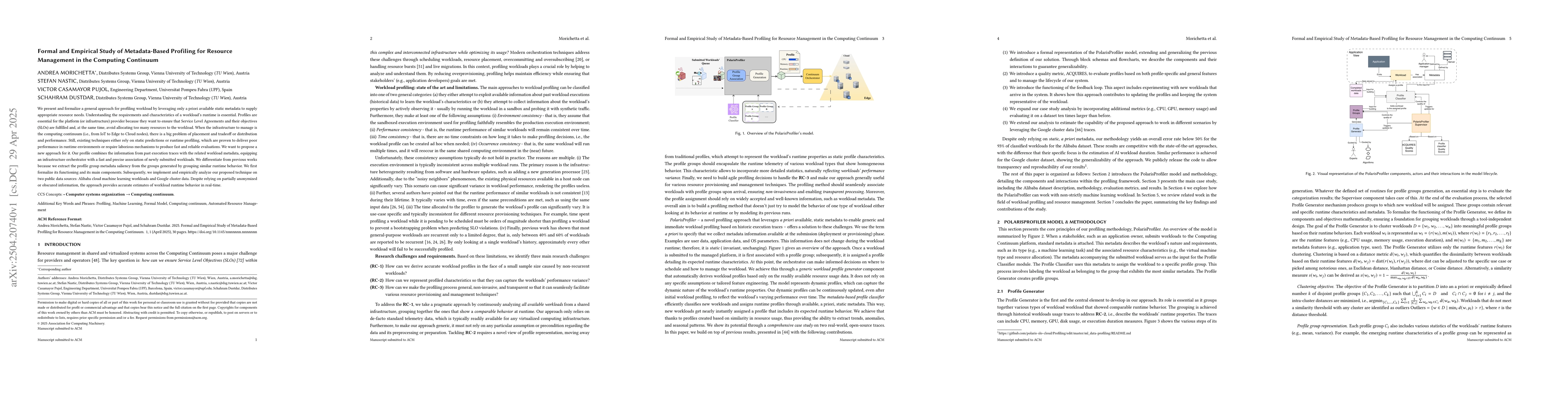 Thumbnail for Formal and Empirical Study of Metadata-Based Profiling for Resource
  Management in the Computing Continuum