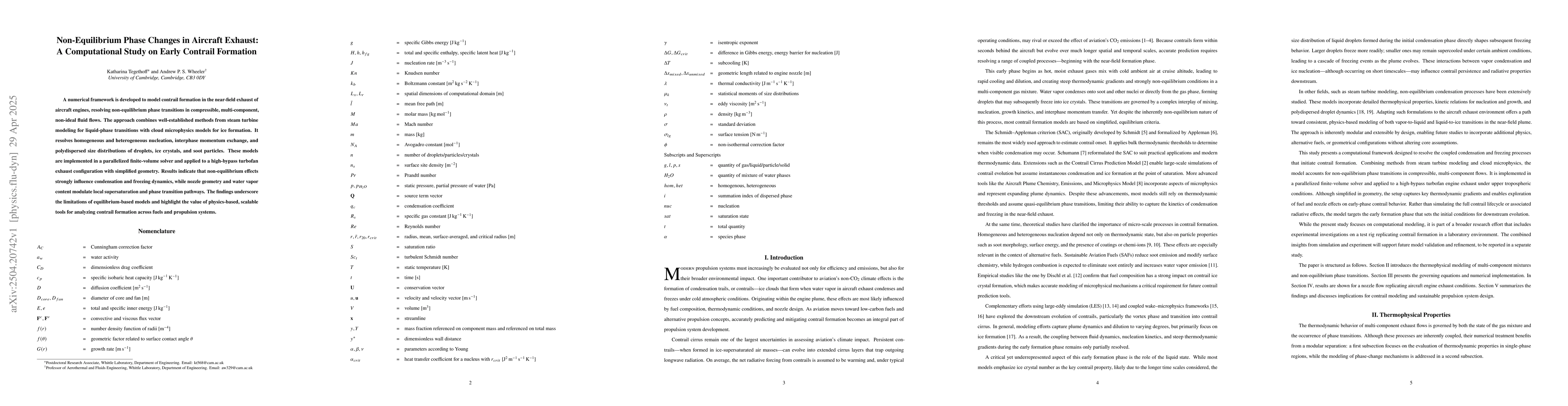Thumbnail for Non-Equilibrium Phase Changes in Aircraft Exhaust: A Computational Study
  on Early Contrail Formation