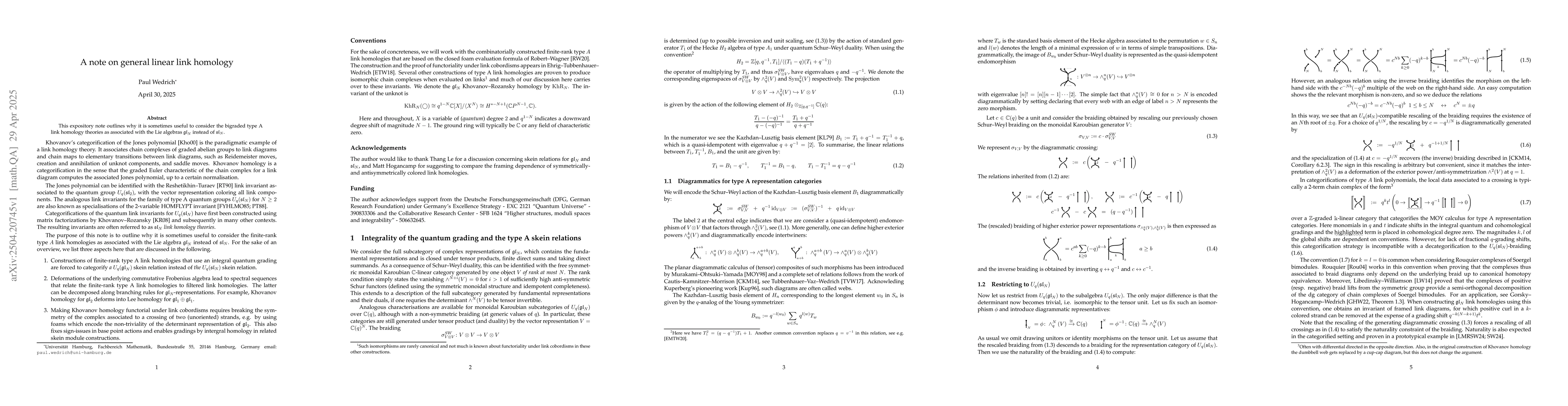 Thumbnail for A note on general linear link homology