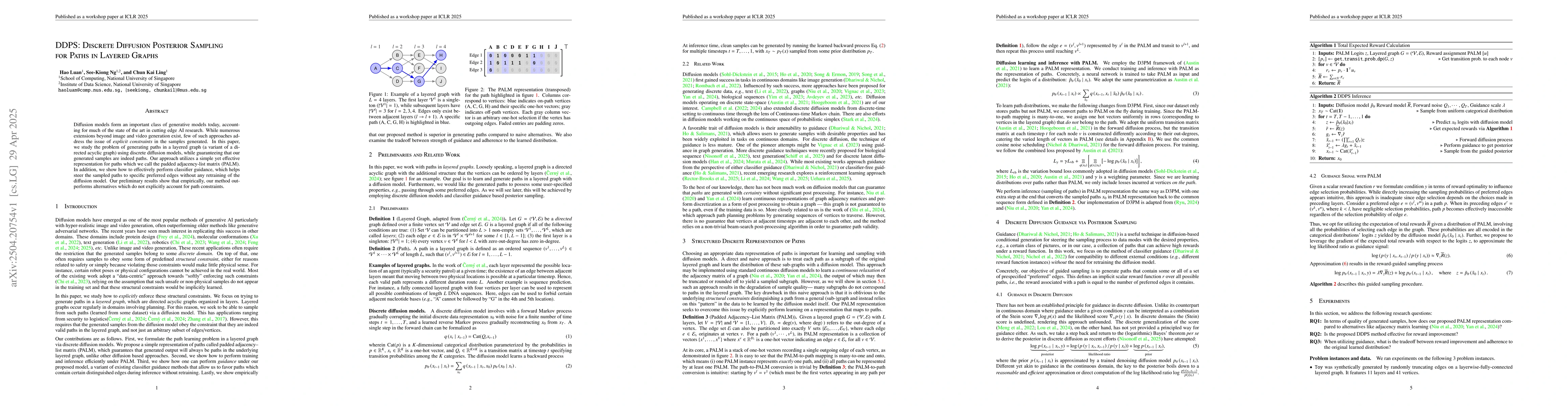 Thumbnail for DDPS: Discrete Diffusion Posterior Sampling for Paths in Layered Graphs