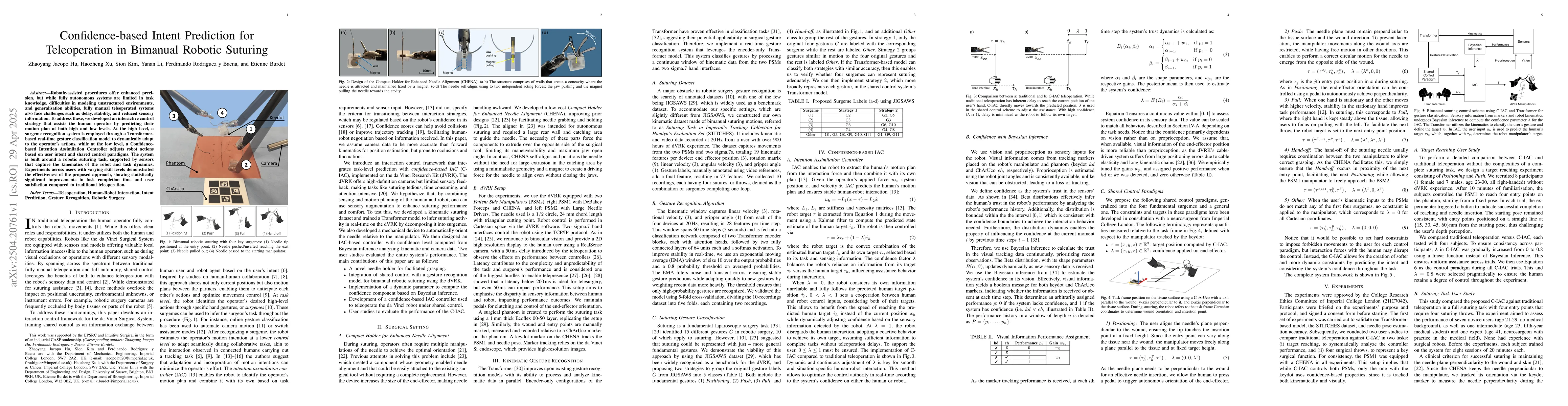 Thumbnail for Confidence-based Intent Prediction for Teleoperation in Bimanual Robotic
  Suturing