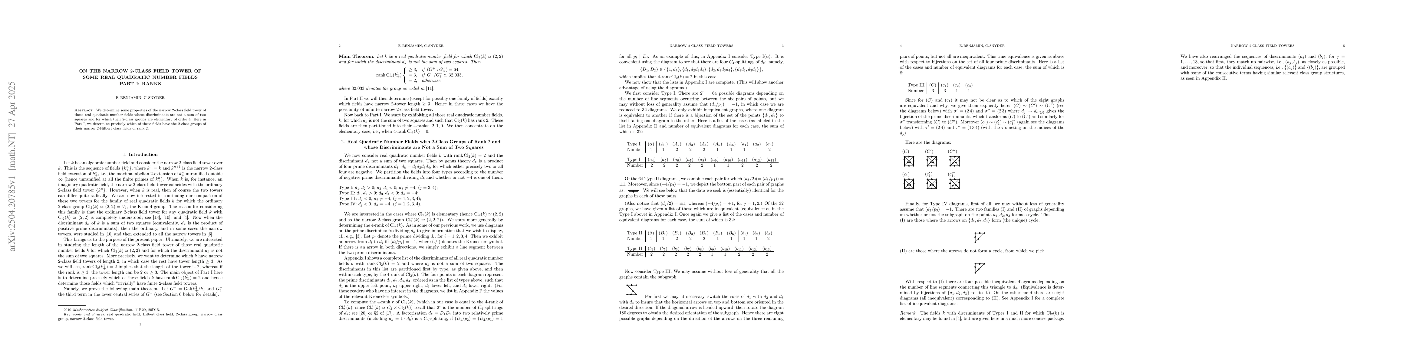 Thumbnail for On the Narrow $2$-Class Field Tower of Some Real Quadratic Number
  Fields, Part I: Ranks