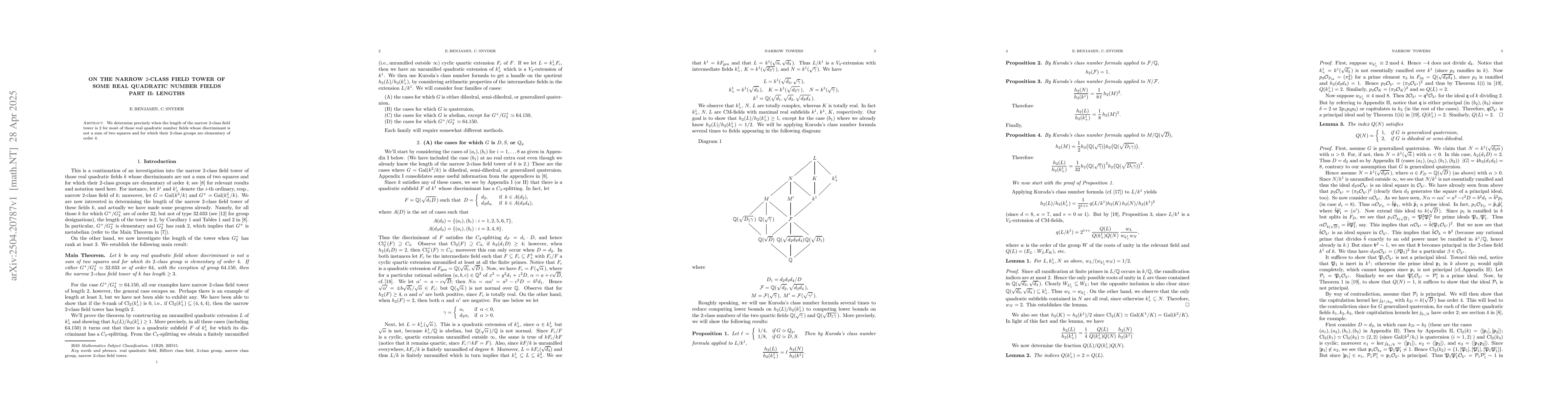 Thumbnail for On the Narrow $2$-Class Field Tower of Some Real Quadratic Number
  Fields, Part II: Lengths