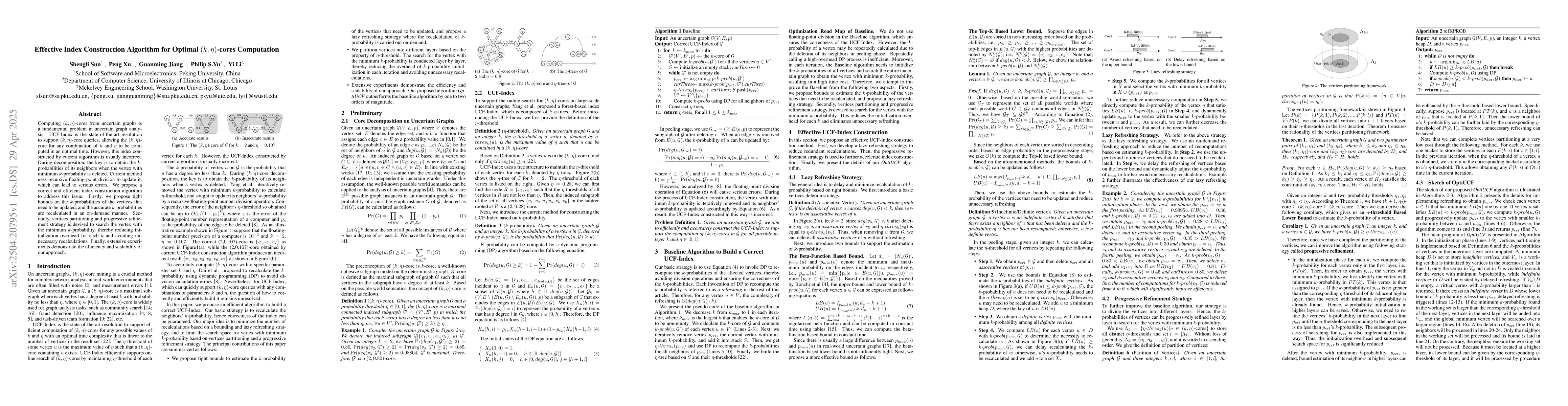 Thumbnail for Effective Index Construction Algorithm for Optimal $(k,η)$-cores
  Computation