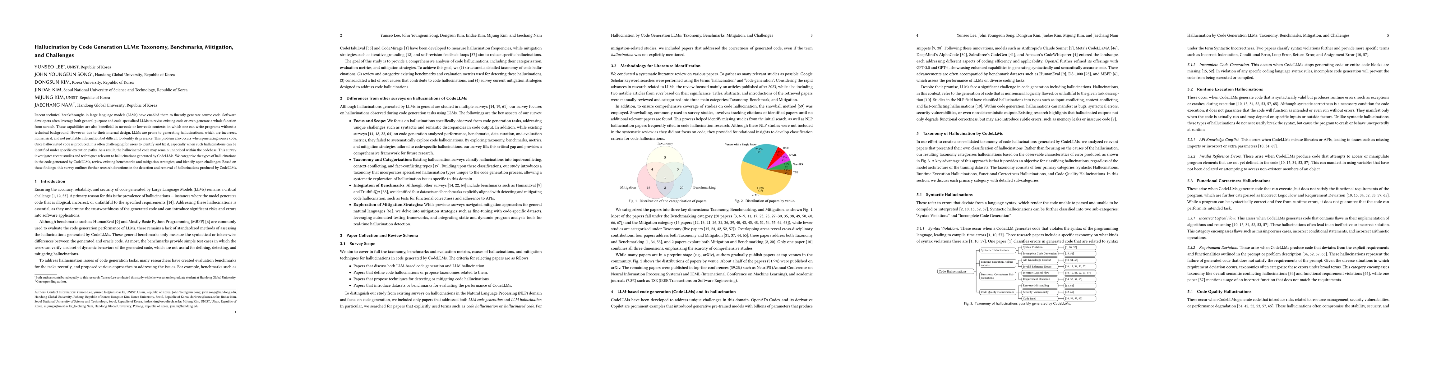 Thumbnail for Hallucination by Code Generation LLMs: Taxonomy, Benchmarks, Mitigation,
  and Challenges