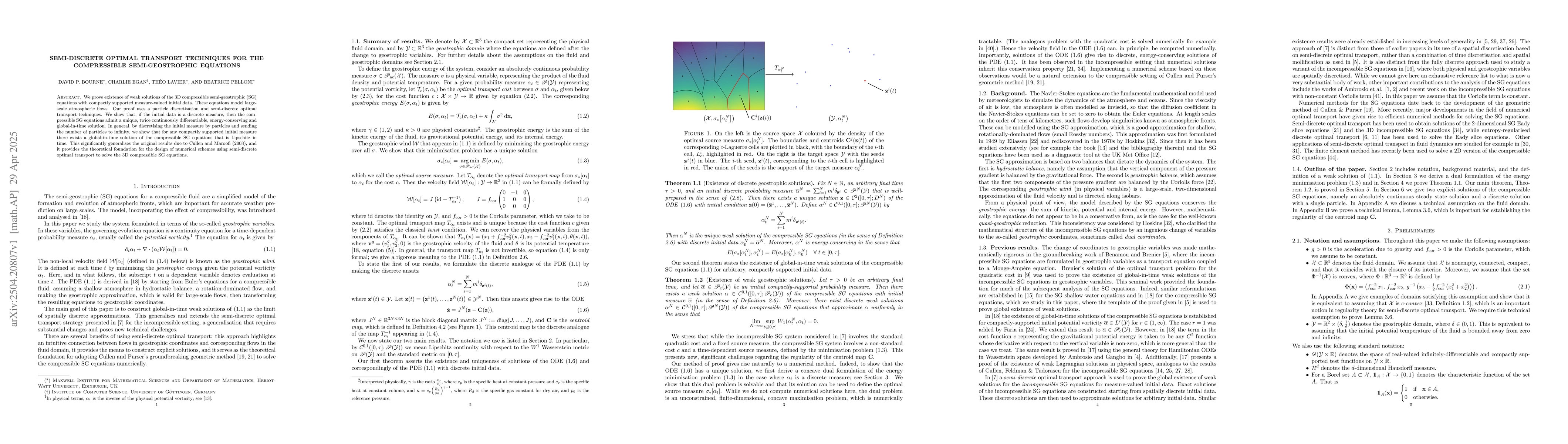Thumbnail for Semi-discrete optimal transport techniques for the compressible
  semi-geostrophic equations