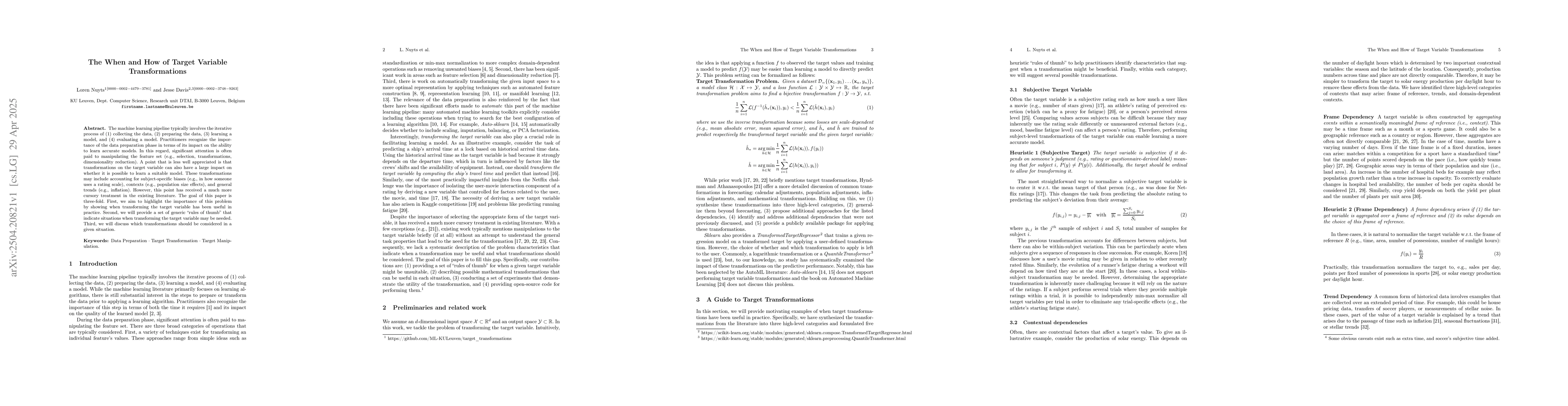 Thumbnail for The When and How of Target Variable Transformations