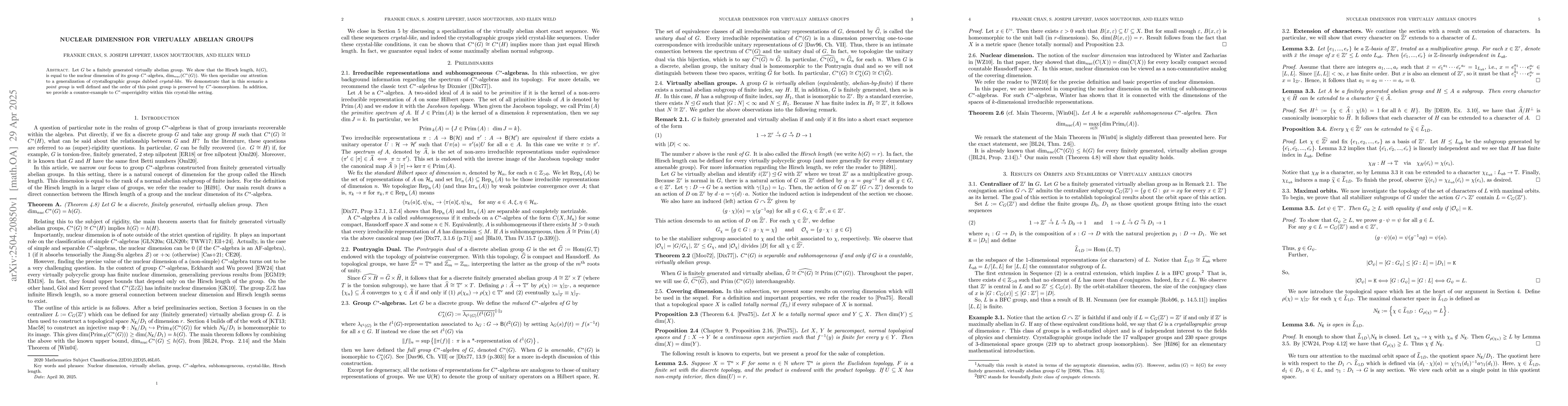 Thumbnail for Nuclear Dimension for Virtually Abelian Groups