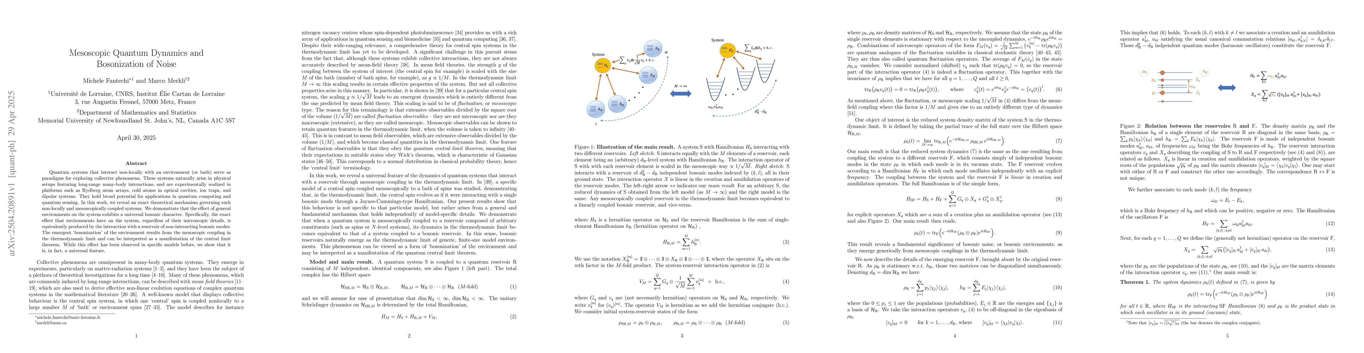 Thumbnail for Mesoscopic Quantum Dynamics and Bosonization of Noise