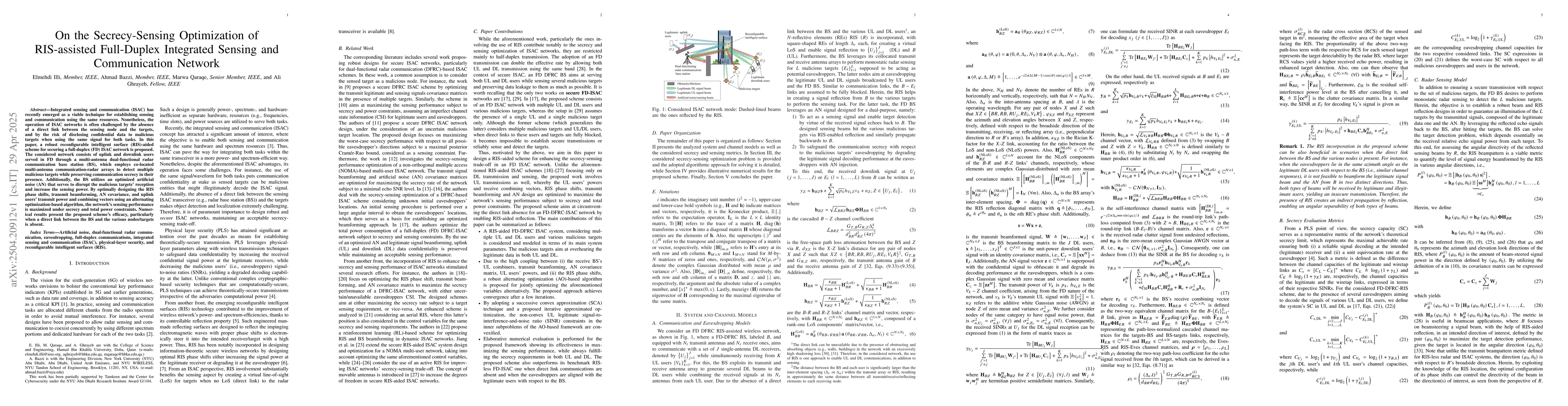 Thumbnail for On the Secrecy-Sensing Optimization of RIS-assisted Full-Duplex
  Integrated Sensing and Communication Network