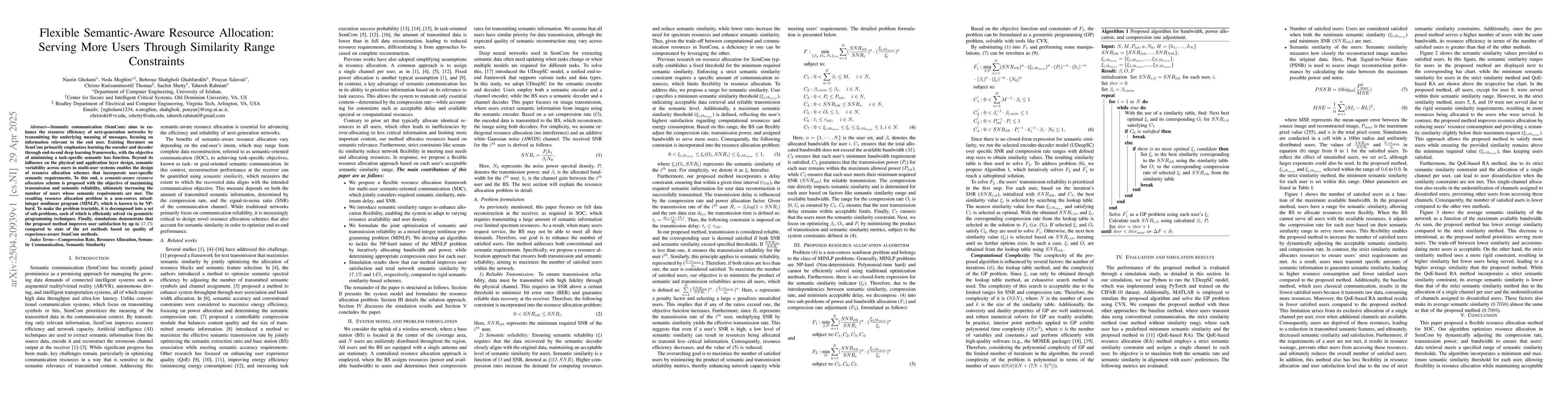 Thumbnail for Flexible Semantic-Aware Resource Allocation: Serving More Users Through
  Similarity Range Constraints