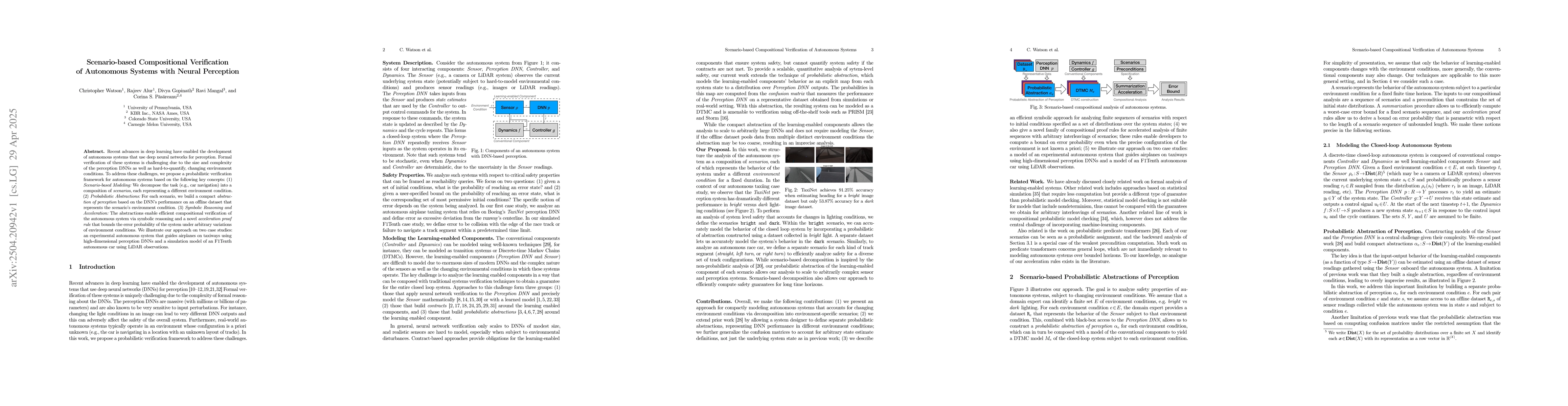 Thumbnail for Scenario-based Compositional Verification of Autonomous Systems with
  Neural Perception