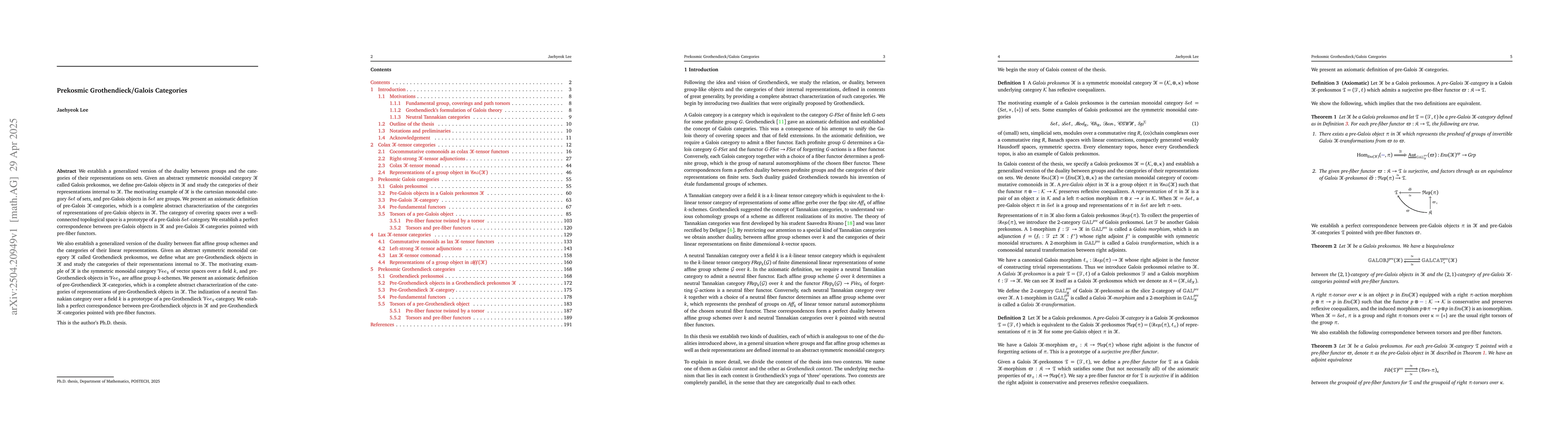 Thumbnail for Prekosmic Grothendieck/Galois Categories