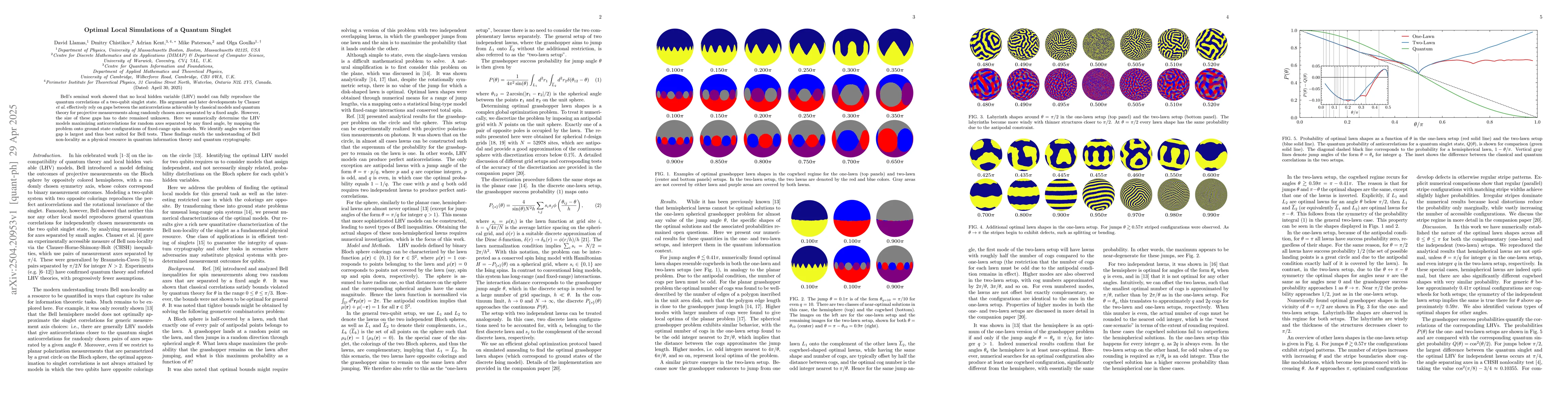 Thumbnail for Optimal Local Simulations of a Quantum Singlet