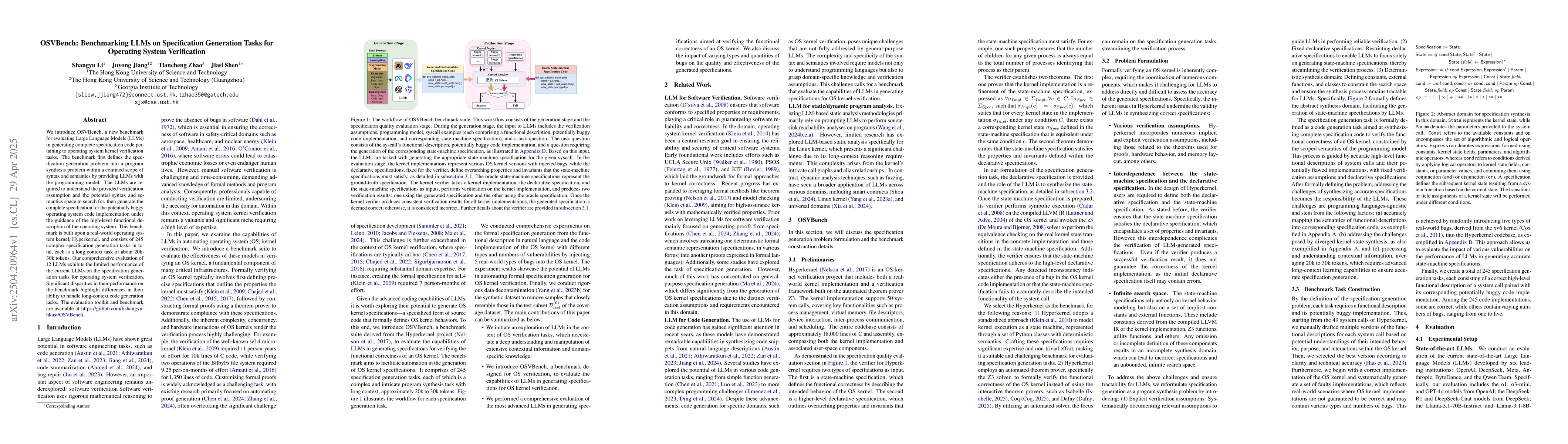 Thumbnail for OSVBench: Benchmarking LLMs on Specification Generation Tasks for
  Operating System Verification