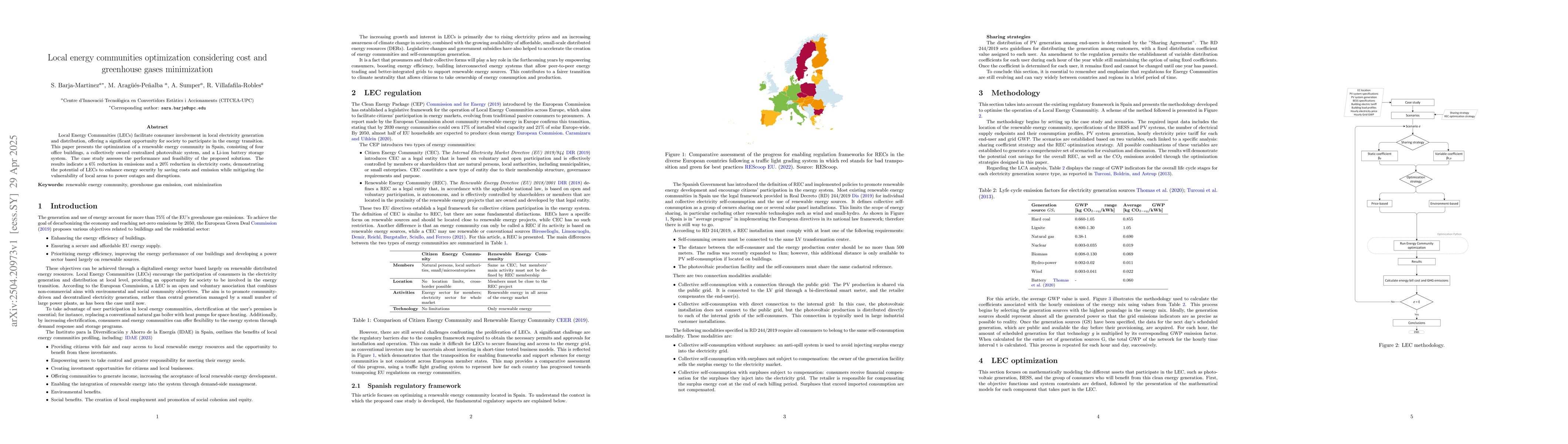 Thumbnail for Local energy communities optimization considering cost and greenhouse
  gases minimization